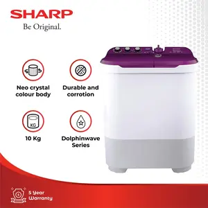 Sharp Mesin Cuci 2 Tabung ES-T1090-VK Violet 10Kg