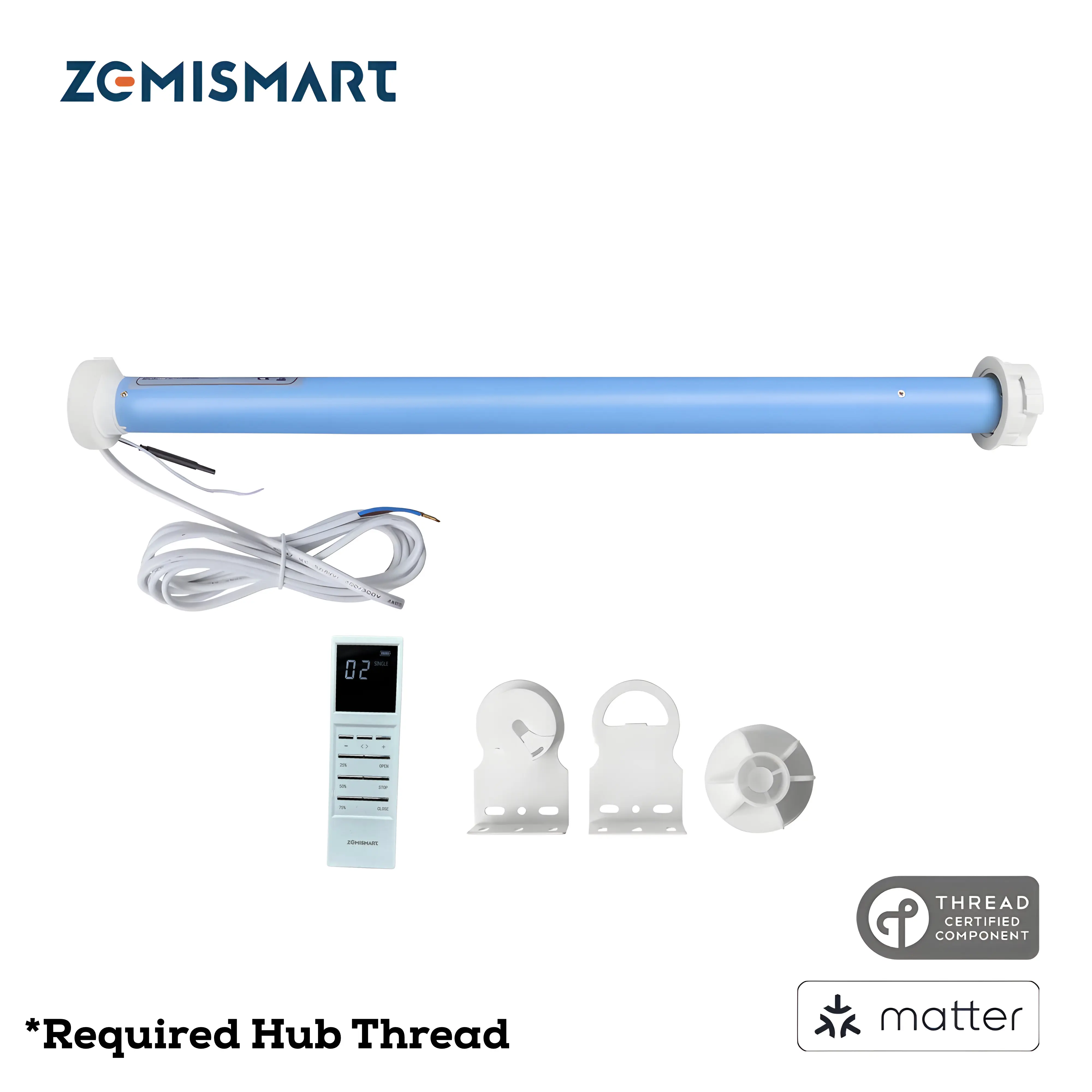 Zemismart Matter Over Thread Roller Shade Motor For 38mm Tube For Apple HomeKit / Google Home / Alexa / Samsung Smartthings / Tuya / Smart Life MT25A