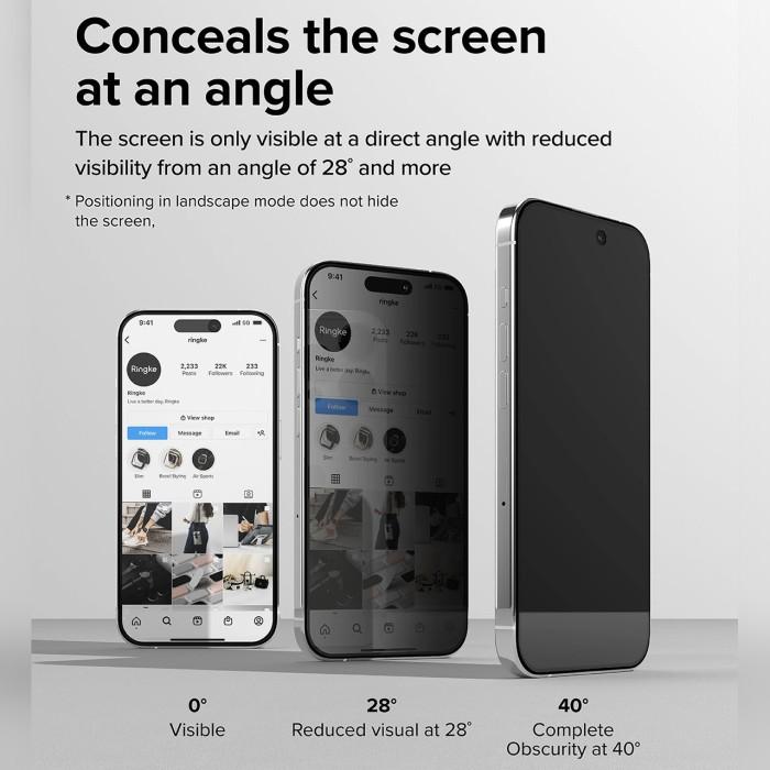 Ringke iPhone 15 Plus Screen Protector Tempered Glass - W Installation Jig G4as114