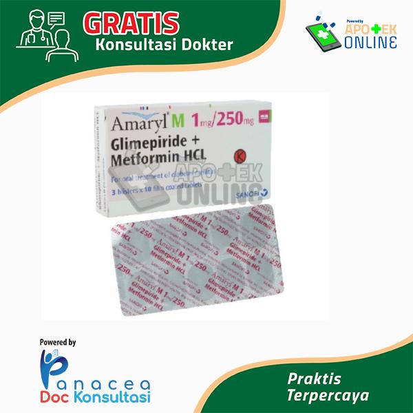 AMARYL M 1 MG/250 MG  BLISTER 10 TABLET