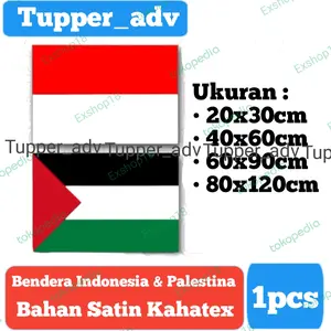 Bendera Merah Putih Bendera Indonesia / Bendera Palestina Bahan Satin