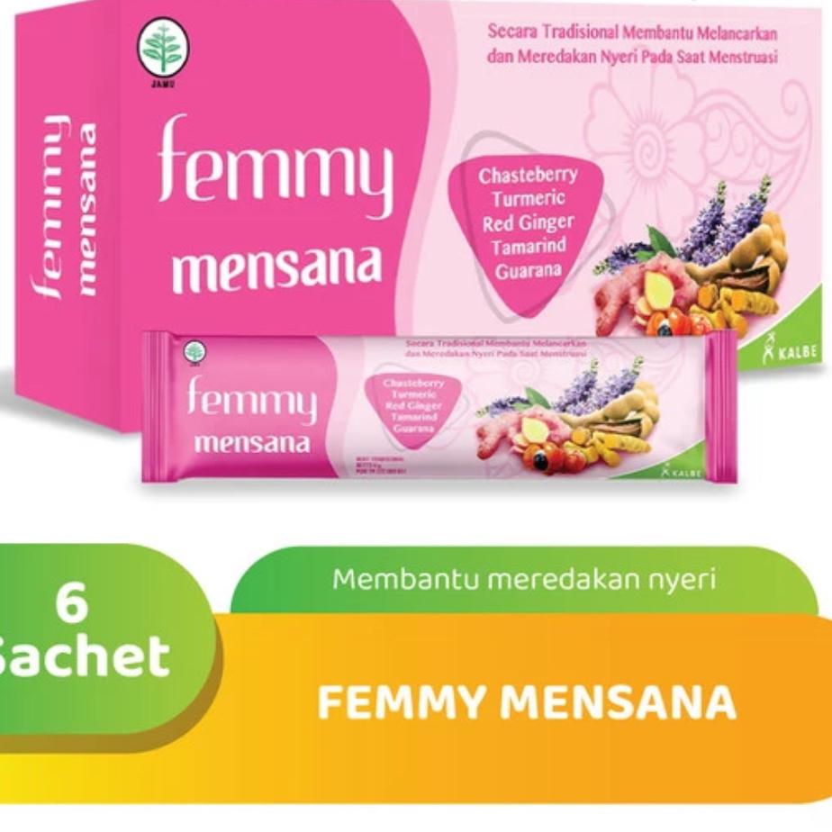 Femmy Mensana 6 Sachet Asli Meredakan Nyeri Menstruasi Original