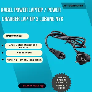 Kabel Power Laptop / Power Charger Laptop 3 Lubang NYK