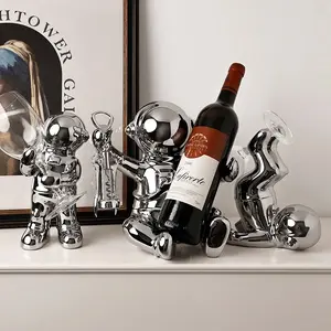 Astronaut Wine&Glass Holder/ Storage/ tempat botol wine gelas mewah