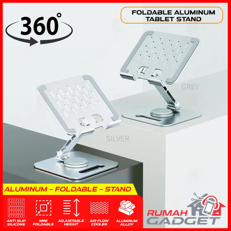 TABLET STAND HOLDER - 360 DERAJAT - ALUMINUM TABLET PHONE STAND HOLDER 0