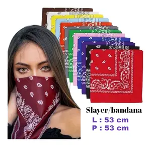 Bandana Masker Slayer Multifungsi Syal Sapu Tangan Motif Batik paisley