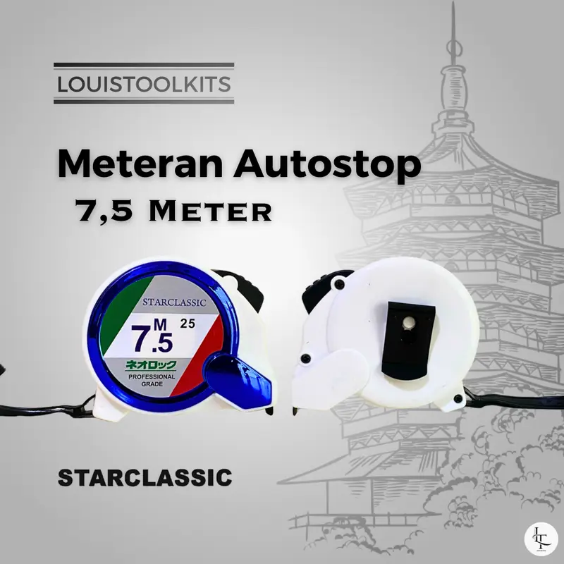 Meteran Tukang/ Measuring Tape/ Meteran PVC 7,5 Meter Auto stop [ Per 6 Pcs ] 3