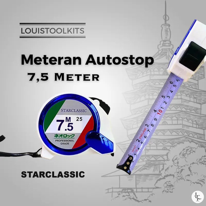 Meteran Tukang/ Measuring Tape/ Meteran PVC 7,5 Meter Auto stop [ Per 6 Pcs ] 2