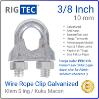 Gambar Wire Rope Clip / Klem Sling / Kuku Macan 10 mm 3/8 Inch Galvanized dari GMS Lifting Kota Administrasi Jakarta Utara 1 Tokopedia