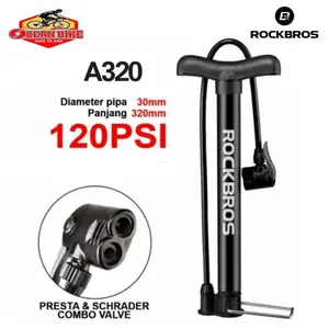 Pompa ban sepeda motor bola Rockbros A320 Bike Air Pump 120 psi 120psi pompa injak Pompa ban sepeda motor bola Rockbros A320 Bike Air Pump 120 psi 120psi pompa injak