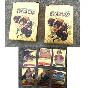 Kartu ONE PIECE Gold Trading card game ONE PIECE CARD BOX langka metal Warna emas BOX