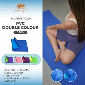 Yoga Mat PVC 6mm Double Colour/ Matras Senam Yoga PVC Mat Double Warna
