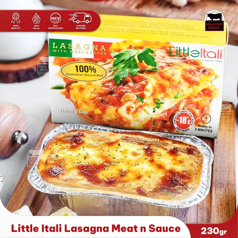 Beef Lasagna Meat and Sauce Little Itali Ready To Eat Healthy Wagyu 0