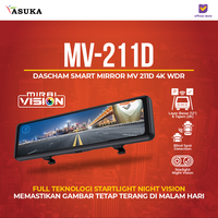 Gambar Mirai Vision Dascham Smart Mirror MV 211D 4K WDR Clip On 2-Channel dari ASUKA CAR TV Kota Administrasi Jakarta Barat 1 Tokopedia