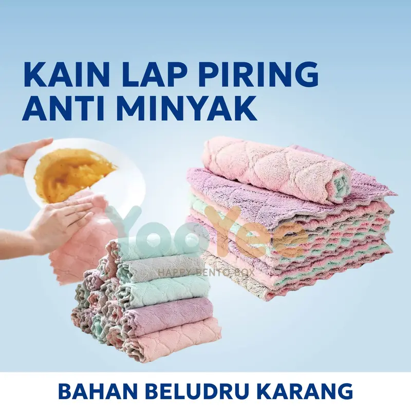 JS05 Kain Lap Piring Anti Minyak Bahan Microfiber 0