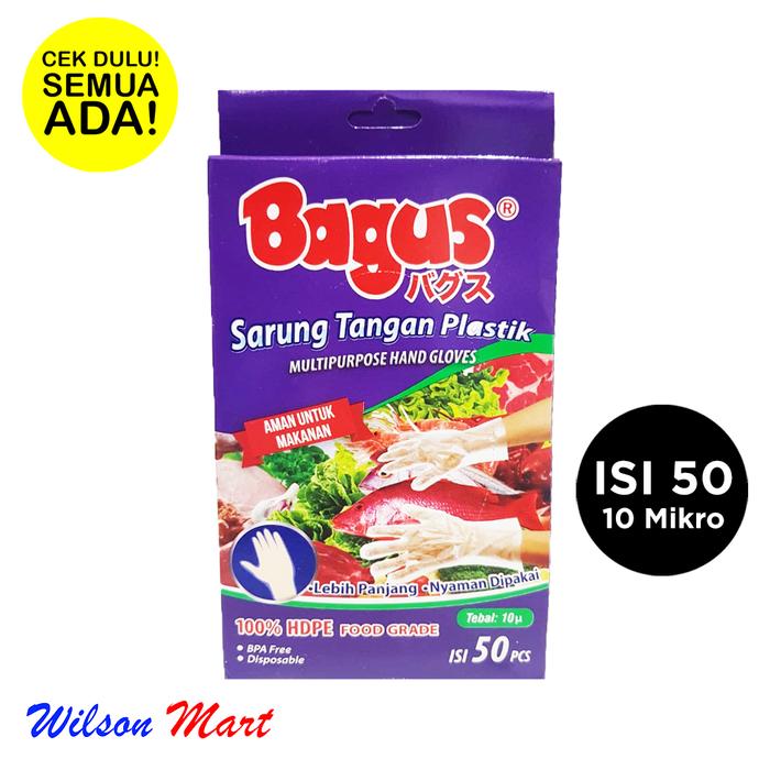 Gambar BAGUS SARUNG TANGAN PLASTIK TEBAL 10 MIKRO ISI 50 PCS dari Wilson Mart Kota Administrasi Jakarta Barat Tokopedia