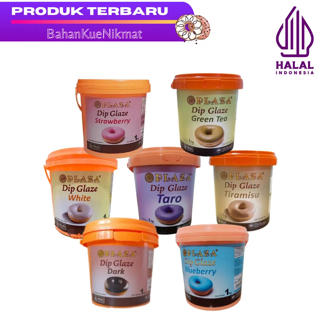PLAZA Dip Glaze Donat 1 Kg - Donut Topping 1Kg