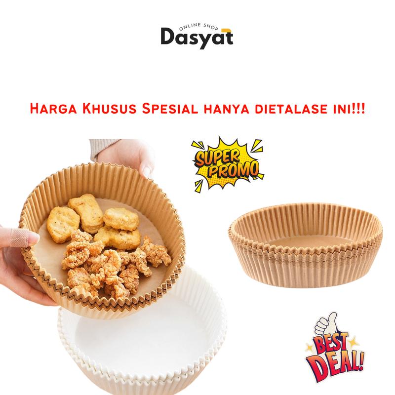 DOS Air Fryer Paper 50 Pcs Anti Lengket 16cm Kertas Alas Airfryer 9