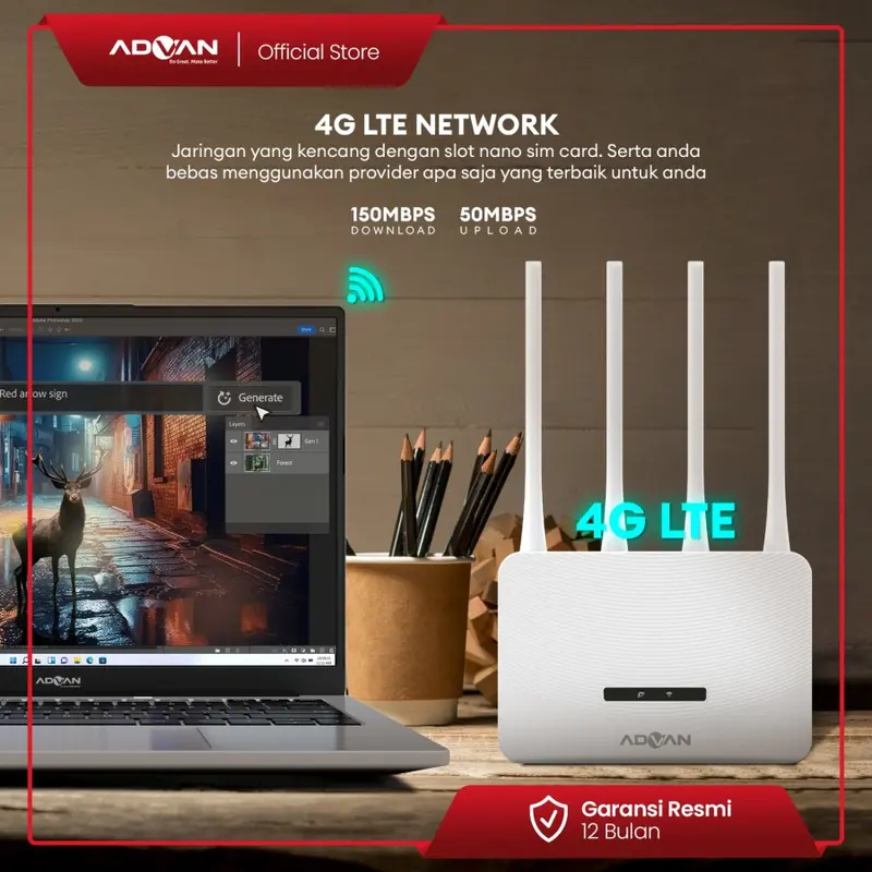 ADVAN CPE V1 Modem Wifi Router 4G LTE Unlock All Operator Tahun K405 4