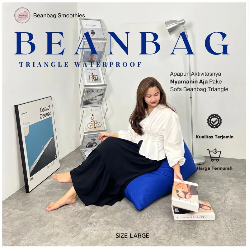 BEANBAG WATERPROFF Triangle Size Large Plus ISI | bean bag waterproof sofa 3