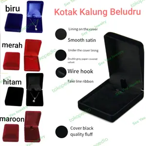 Kotak Kalung / Kotak Perhiasan / Box Kalung / Necklace Box Merah Biru