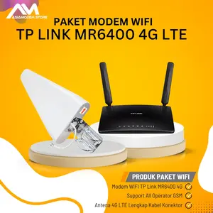 Paket Router Modem WIFI 4G LTE TPLINK MR6400 & Antena Yagi Grid 25dBi