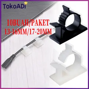 10 Buah Klip Penjepit Pengikat Kabel Klem Kabel Tempel Tembok Clip Cable Clamp