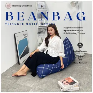 Bean Bag Plus ISI size Dewasa Triangle Midnightblue - Beanbag Murah