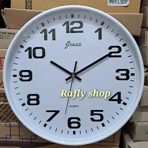 Jam dinding polos putih eagle 30cm 3028
