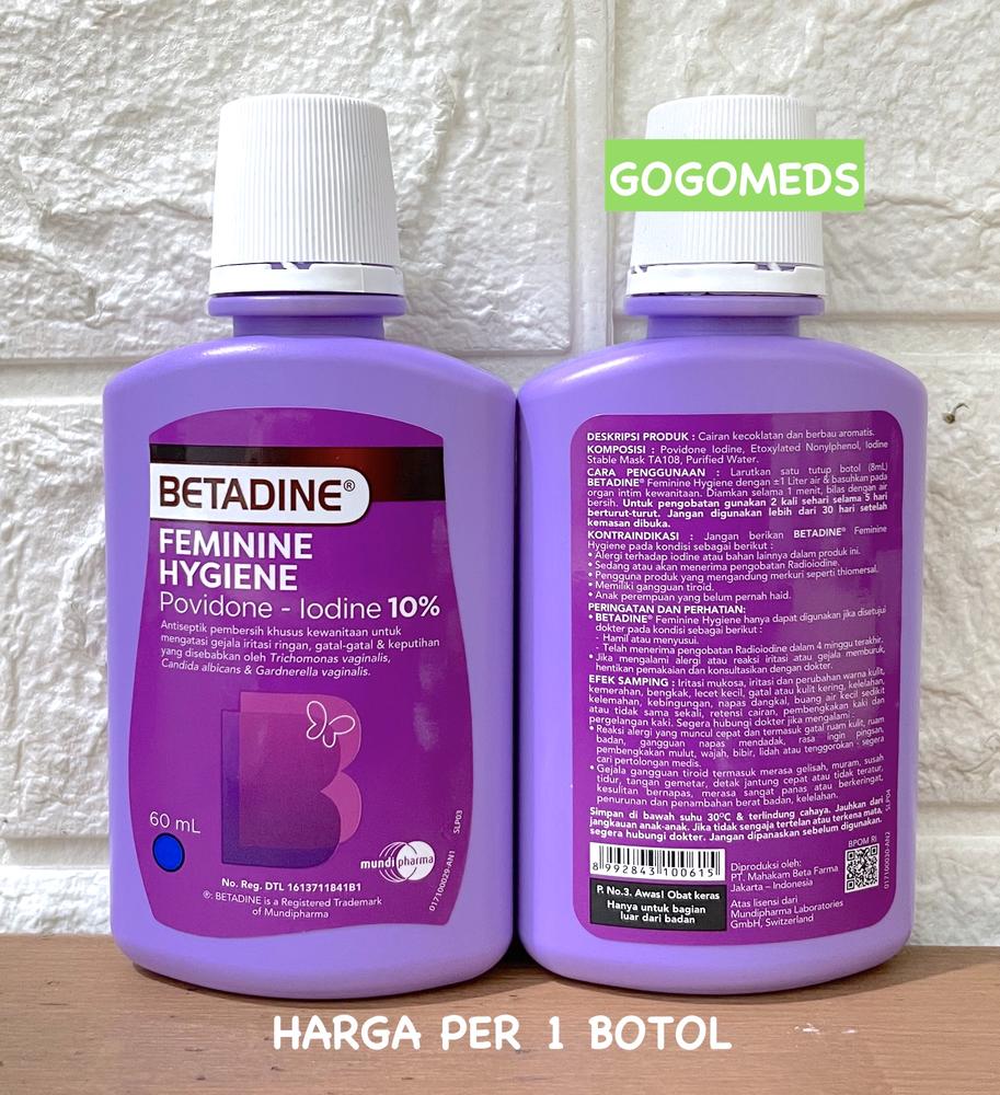 BETADINE FEMININE HYGIENE ISI 60ML PEMBERSIH KEWANITAAN ANTI KEPUTIHAN BETADINE FEMINIME