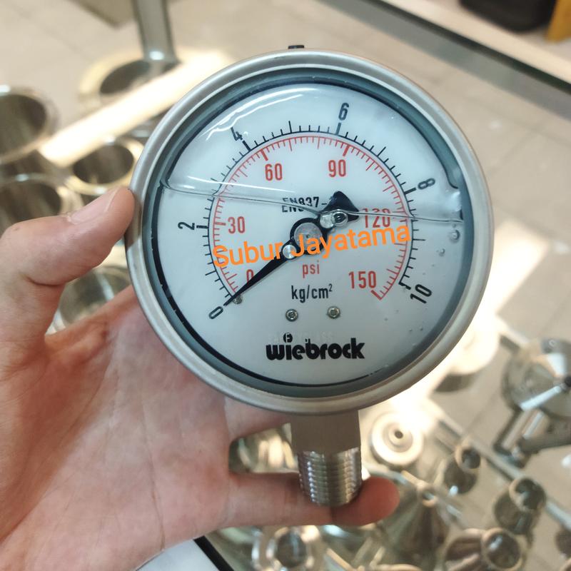 H.guru Pressed Steel Pressure Gauge 4 Inch Dial 0-10 Kg Accuracy: 2