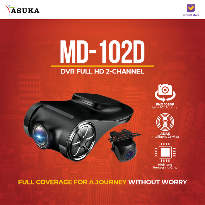 Gambar Mirai Vision Dashcam MD 102D DVR Full HD 2-Channel dari ASUKA CAR TV Kota Administrasi Jakarta Barat Tokopedia