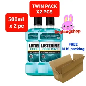 LISTERINE Coolmint ( Twin Pack ) - 500ml x 2 obat kumur antiseptik