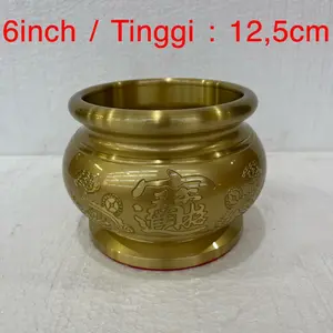 Hio lo / hiolo / hiu lo / tempat hio - kuningan Taiwan - cao cai - 6 inch - l24