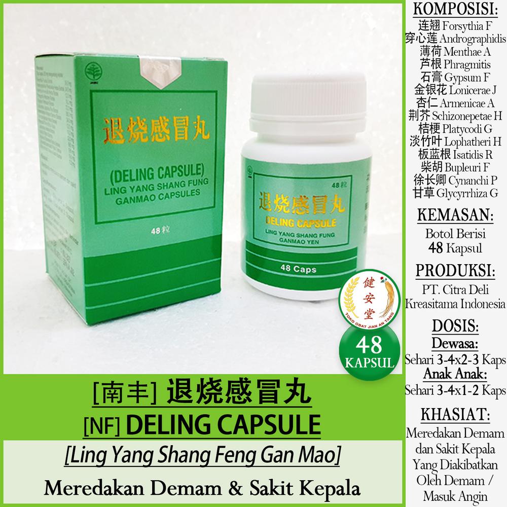 [NF] DELING KAPSUL [Ling Yang Shang Feng Gan Mao 南丰 羚羊伤风感冒丸] 48 Kapsul u.Demam-Sakit Kepala-Masuk Angin