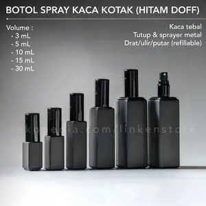 Botol Spray Parfum Kaca HITAM DOFF Matte - Vial Discovery Set Size