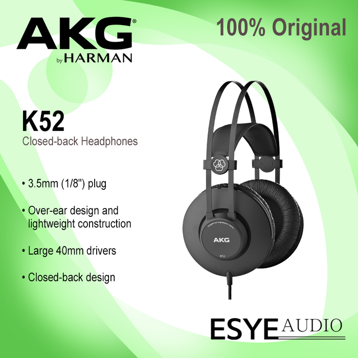 Gambar AKG K52 / K 52 Monitor Headphones dari Esye Audio Kota Administrasi Jakarta Pusat Tokopedia