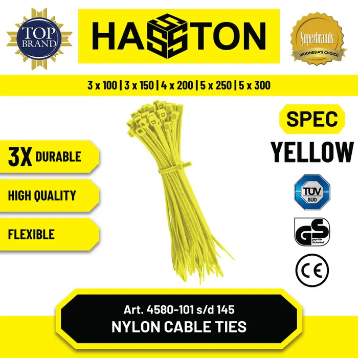 Gambar Hasston Kabel Ties/Cable Ties/Ikat Kabel 3x150mm (4580) - Putih, 3x100mm (10cm) dari Hasston Tools Kota Administrasi Jakarta Pusat 3 Tokopedia
