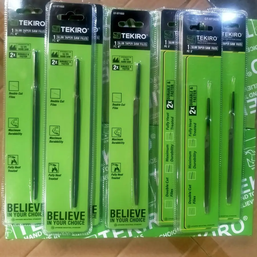 TEKIRO KIKIR SEGI TIGA TAPER SLIM FILES UK 3" & 4" KIKIR ASAH GERGAJI - 3" INCI