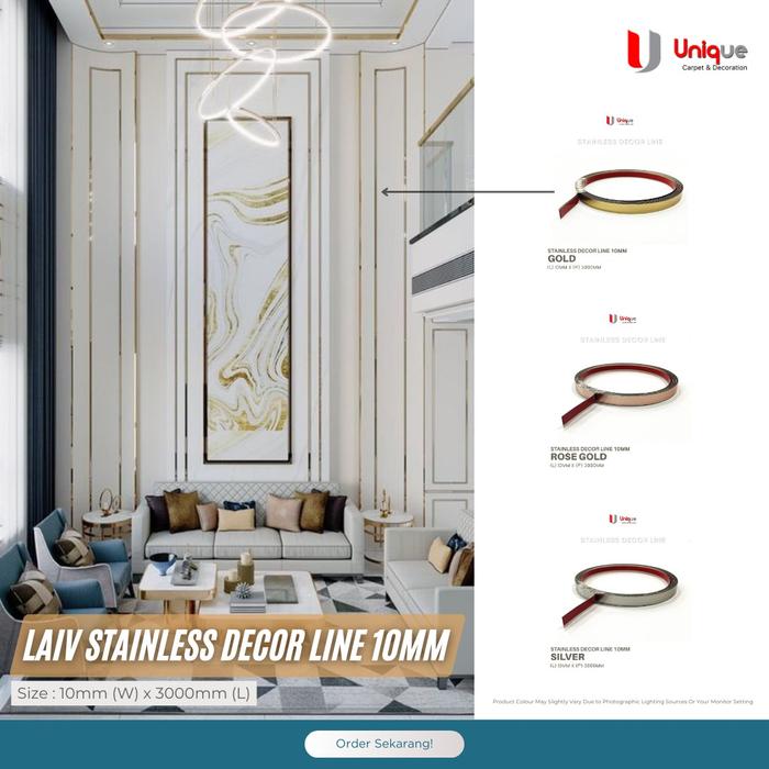 Jual Decor Line Stainless Steel List Plat Mirror Gulungan / Lai V Decor ...