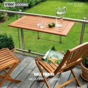 Meja Lipat Makan Gantung Balkon Kayu Jati - Table Folding Balcony