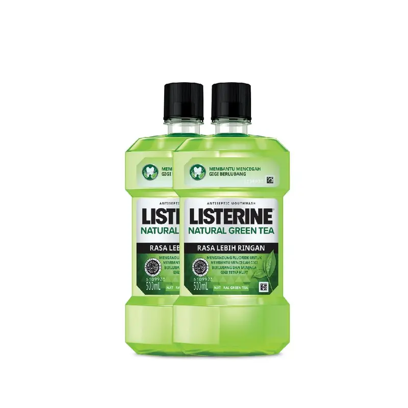 LISTERINE Green Tea Mouthwash 500ml (Isi 2) - Obat Kumur Antiseptik 1
