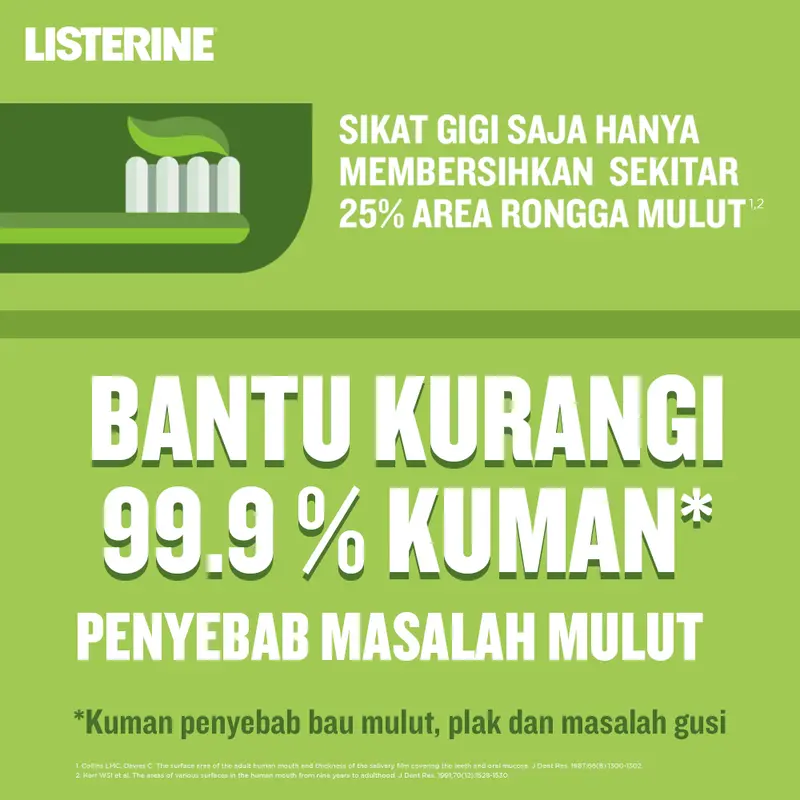 LISTERINE Green Tea Mouthwash 500ml (Isi 2) - Obat Kumur Antiseptik 2