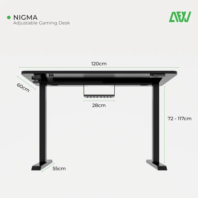 Nigma Meja Gaming Elektrik Otomatis Adjustable Table EL04-EG1460 Furniture 2