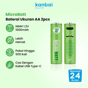 Smartoools Microbatt Baterai Cas Isi Ulang AA Micro USB 2 pcs