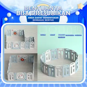 V-BABY Pagar anak tempat bermain bola,Bebas Pasang, dapat dilipat