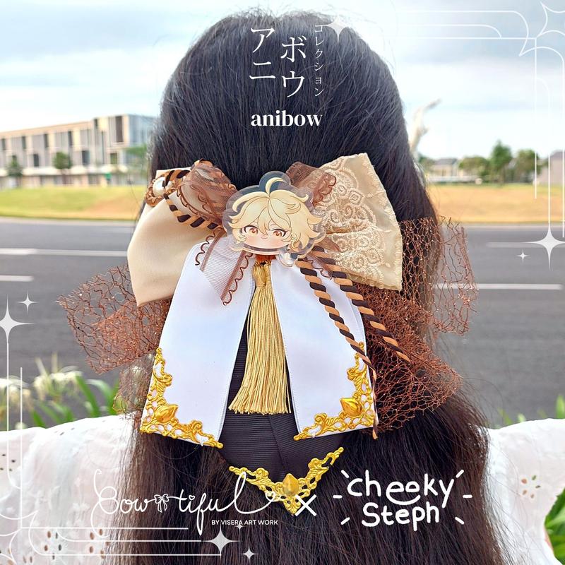 Anibow Aether 3 Genshin Impact Bow Jepit Rambut Aksesoris Cosplay ...