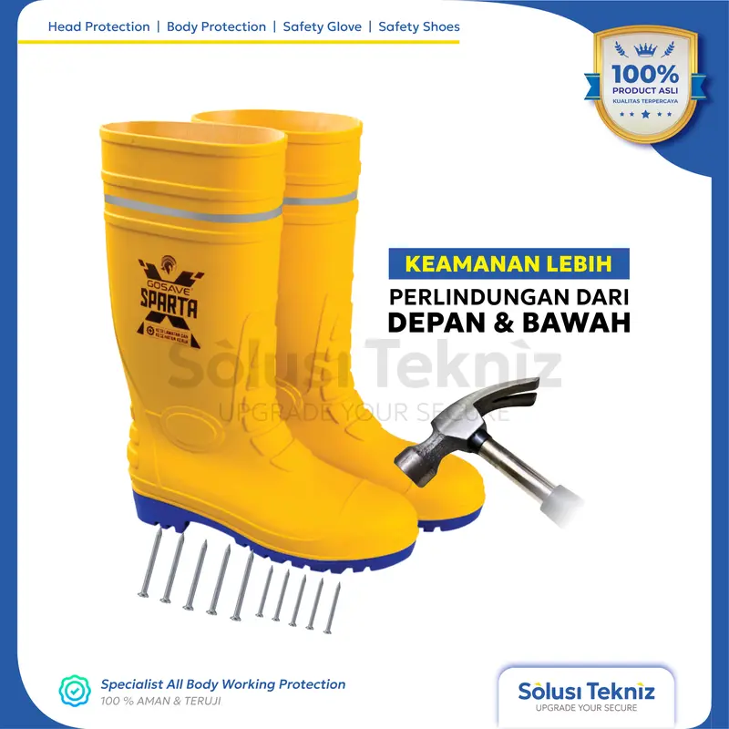 Sepatu Boot Safety Proyek Ujung Bawah Besi Steel Toe Gosave X Sparta safety  gear 3
