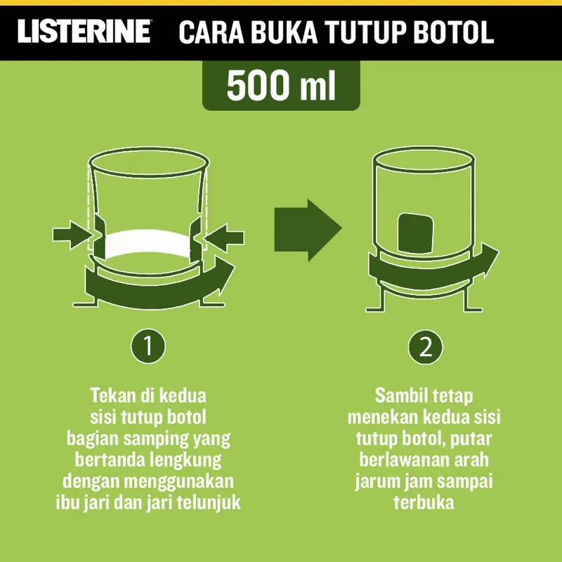 LISTERINE Green Tea Mouthwash 500ml (Isi 2) - Obat Kumur Antiseptik 6