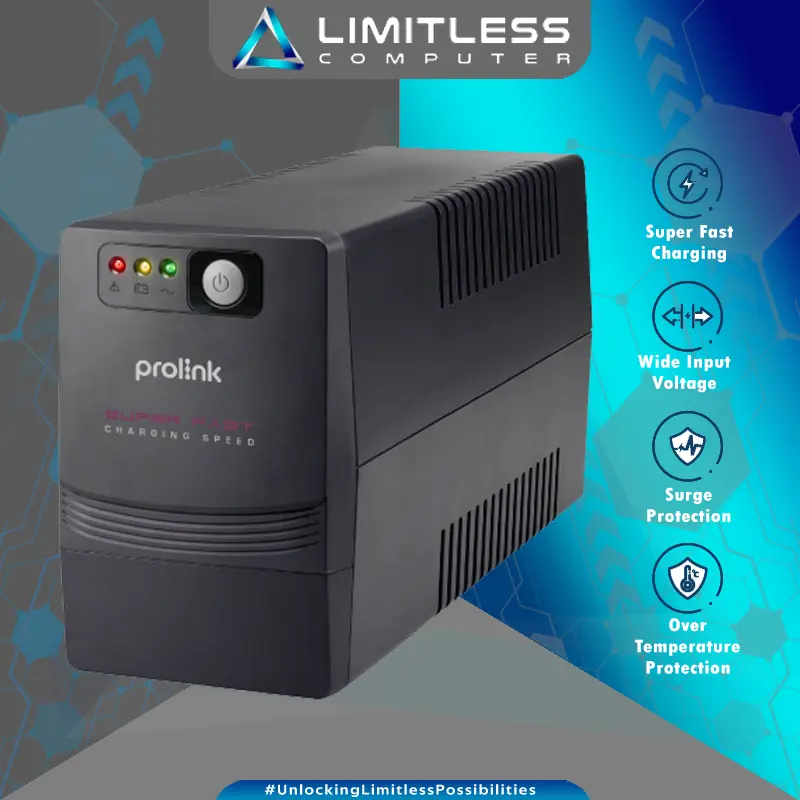 Prolink PRO 700SFC 650VA 360 Watt Super Fast Charging Line Interactive Universal Power Socket UPS PRO700SFC 0